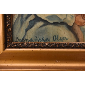 OLGA BOZNAŃSKA - Dziewczynka z Kotem - stary obraz