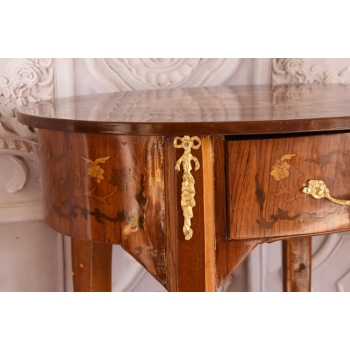 Owalny Stolik Kwietnik Stół z Szufladką + Mosiądz Owal