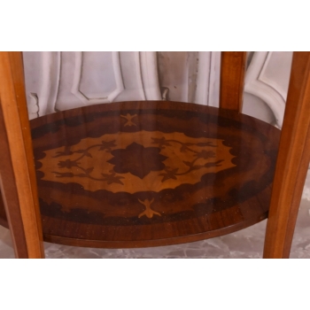 Owalny Stolik Kwietnik Stół z Szufladką + Mosiądz Owal