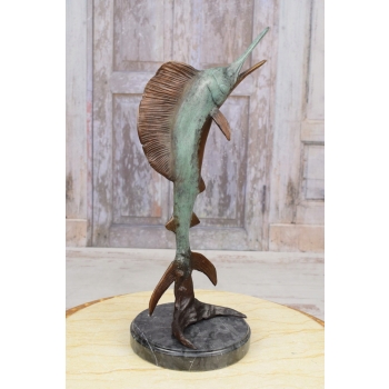 Ryba Marlin Żaglica Włócznik - Figura z Brązu - Prezent dla Rybaka