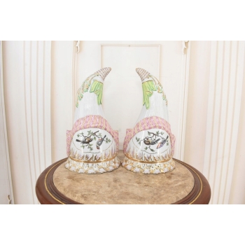 Dwie Porcelanowe Donice Wazony Konsole na Ścianę - Konsola Porcelana