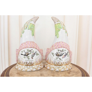 Dwie Porcelanowe Donice Wazony Konsole na Ścianę - Konsola Porcelana