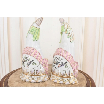 Dwie Porcelanowe Donice Wazony Konsole na Ścianę - Konsola Porcelana