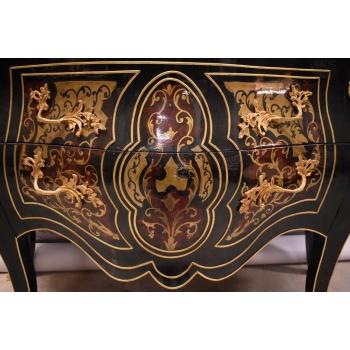 Królewska Komoda Szafa Boulle - Liczne Zdobienia Drewno + Brąz - UNIKAT