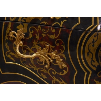 Królewska Komoda Szafa Boulle - Liczne Zdobienia Drewno + Brąz - UNIKAT