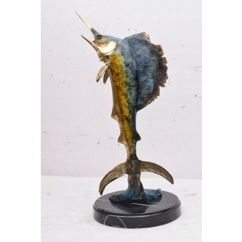 Ryba Marlin Żaglica Włócznik - Figura z Brązu - Prezent dla Rybaka