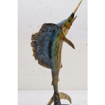 Ryba Marlin Żaglica Włócznik - Figura z Brązu - Prezent dla Rybaka