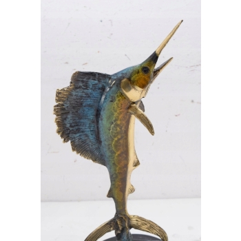 Ryba Marlin Żaglica Włócznik - Figura z Brązu - Prezent dla Rybaka