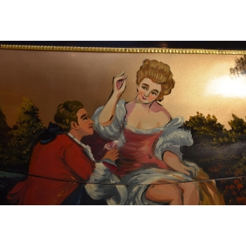 Trzy Królewskie Malowane Komody - Blat Marmur 3 x Komoda Malunki Ludwik