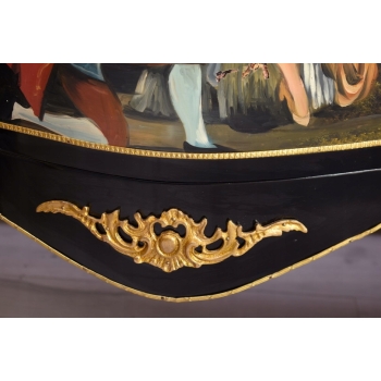 Trzy Królewskie Malowane Komody - Blat Marmur 3 x Komoda Malunki Ludwik