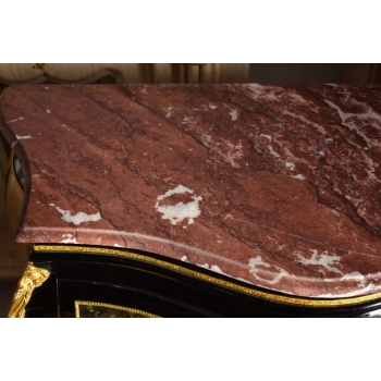 Trzy Królewskie Malowane Komody - Blat Marmur 3 x Komoda Malunki Ludwik