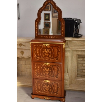 Komoda Buciarka z Lustrem - Konsola - 3 Szuflady na Buty + Lustro