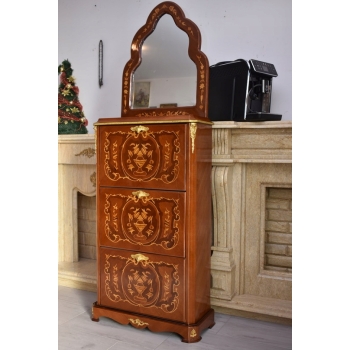 Komoda Buciarka z Lustrem - Konsola - 3 Szuflady na Buty + Lustro