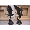 Dwa Groźne Orły z Rozłożonymi Skrzydłami Orzeł - Sokół Figura z Brązu L+P