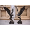 Dwa Groźne Orły z Rozłożonymi Skrzydłami Orzeł - Sokół Figura z Brązu L+P