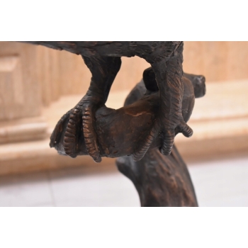 Dwa Groźne Orły z Rozłożonymi Skrzydłami Orzeł - Sokół Figura z Brązu L+P
