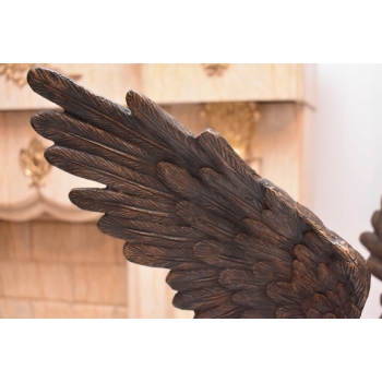 Dwa Groźne Orły z Rozłożonymi Skrzydłami Orzeł - Sokół Figura z Brązu L+P