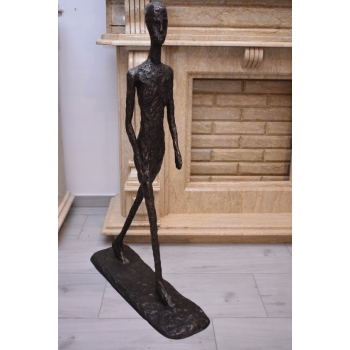 WIELKI Idący Mężczyzna - Walking Man - Giacometti Style - Figura z Brązu