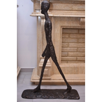 WIELKI Idący Mężczyzna - Walking Man - Giacometti Style - Figura z Brązu