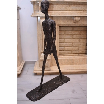 WIELKI Idący Mężczyzna - Walking Man - Giacometti Style - Figura z Brązu
