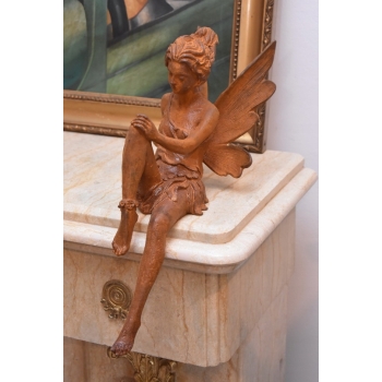 Żeliwna Figura - Calineczka Elf- Anielica - Rustykalna Figurka Żeliwo