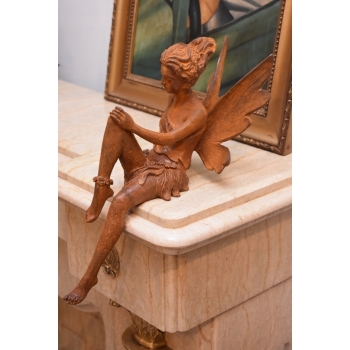 Żeliwna Figura - Calineczka Elf- Anielica - Rustykalna Figurka Żeliwo