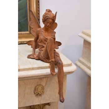 Żeliwna Figura - Calineczka Elf- Anielica - Rustykalna Figurka Żeliwo