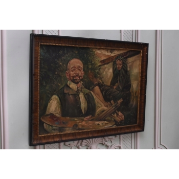 Jacek Malczewski Portret ze Sztaluga - Pałacowy Stary Obraz i Rama Unikat