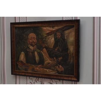 Jacek Malczewski Portret ze Sztaluga - Pałacowy Stary Obraz i Rama Unikat