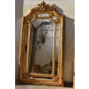 Pałacowe Złote Kryształowe Lustro - Gruba Rama - Zdobienia - 215 x 115 cm