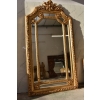 Pałacowe Złote Kryształowe Lustro - Gruba Rama - Zdobienia - 215 x 115 cm