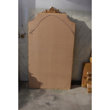 Pałacowe Złote Kryształowe Lustro - Gruba Rama - Zdobienia - 215 x 115 cm