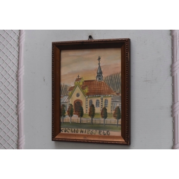 Nikifor Krynicki - KRYNICA ZDRÓJ - Kościół Kapliczka Obraz Akwarela Ołówek