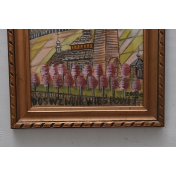 Nikifor Krynicki - KRYNICA ZDRÓJ - Kościół Cerkiew - Obraz Akwarela Ołówek