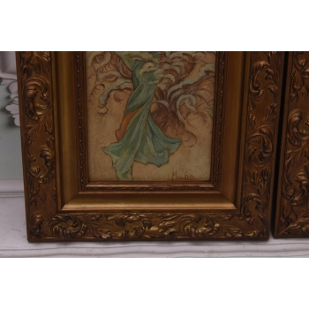 2x Alfons Mucha - Nimfy - Portret Kobiet - Stary Obraz Olejny