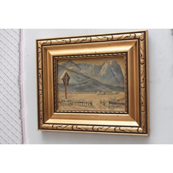 M. STAŃKO - Kapliczka z Widokiem Na Polskie Tatry - Stary Obraz Olejny