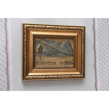 M. STAŃKO - Kapliczka z Widokiem Na Polskie Tatry - Stary Obraz Olejny