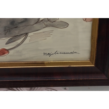 Maja Berezowska - Pocałunek Zakochanych - Akwarela I Tusz Na Papierze Obraz