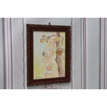 Maja Berezowska - Zakochani w Sadzie - Akwarela I Tusz Na Papierze Obraz