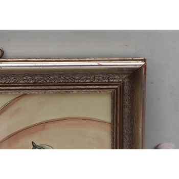 Maja Berezowska - Pocałunek z Rycerzem - Akwarela I Tusz Na Papierze Obraz