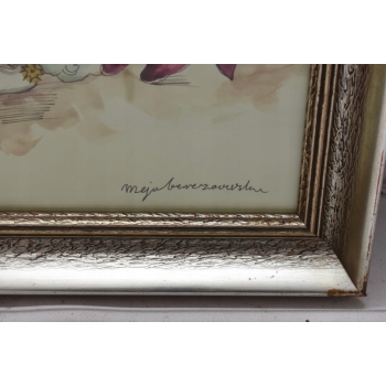 Maja Berezowska - Pocałunek z Rycerzem - Akwarela I Tusz Na Papierze Obraz