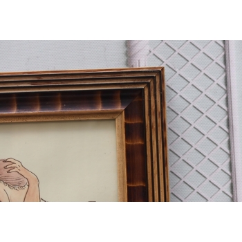 Maja Berezowska - Zakochani w Łożu - Akt Akwarela I Tusz Na Papierze Obraz