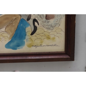 Maja Berezowska - Kochankowie w Czasie Pełni - Akwarela Na Papierze Obraz