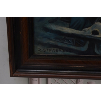 Z. Stryjeńska - Górale z Gwiazdą Betlejemską - Duży Stary Obraz Olejny