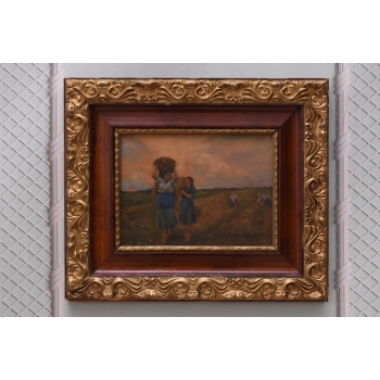 Józef Chełmoński - Pejzaż Polskiej Wsi - Kobiety w Polu - Obraz Olejny