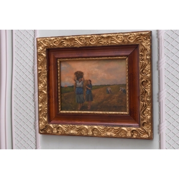 Józef Chełmoński - Pejzaż Polskiej Wsi - Kobiety w Polu - Obraz Olejny