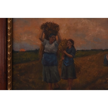 Józef Chełmoński - Pejzaż Polskiej Wsi - Kobiety w Polu - Obraz Olejny