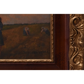 Józef Chełmoński - Pejzaż Polskiej Wsi - Kobiety w Polu - Obraz Olejny