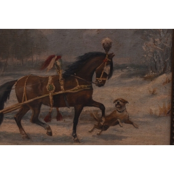 Z. Rozwadowski - Sanie Zima - Wyprawa Na Targ - Polski Obraz Olejny