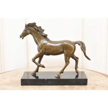 Kłusujący Piękny Koń - Konik - Figura Z Brązu - Dekoracja Prezent Sygn